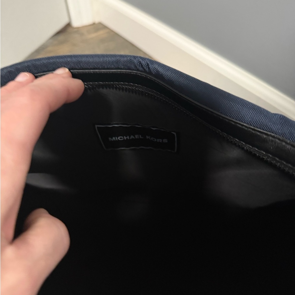 Michael Kors Navy Blue Duffel Bag with Black Handles 18x9x9 - Picture 7 of 7